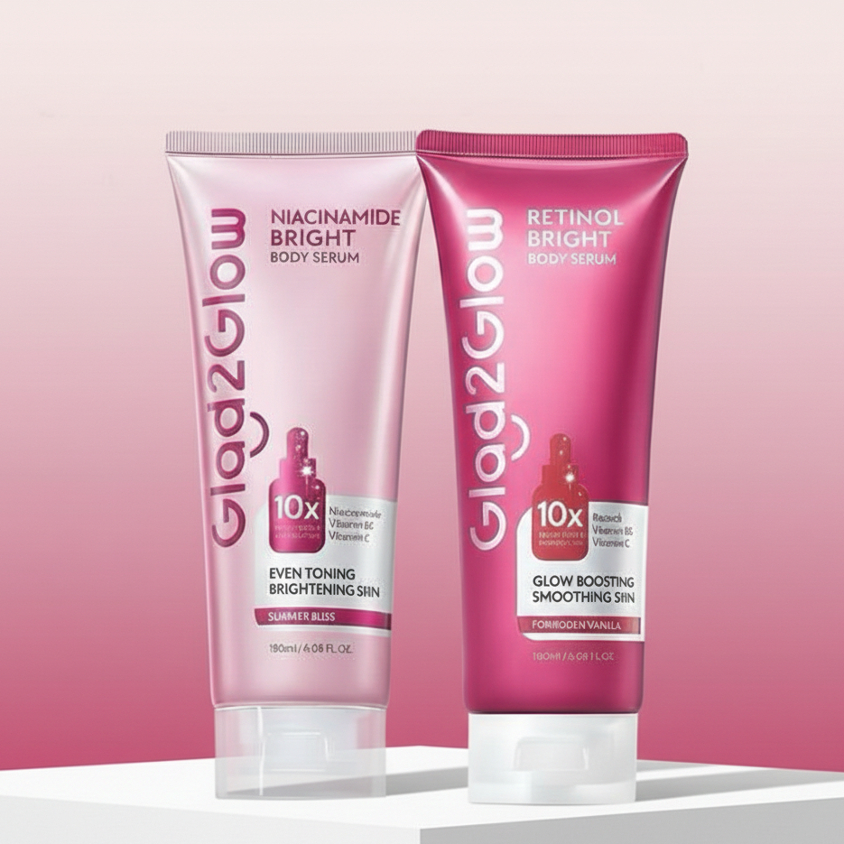 Glad2Glow Retinol/Niacinamide Bright Body Serum Body Lotion 10X Cerah Instant Absorb Whiten Tone Up 