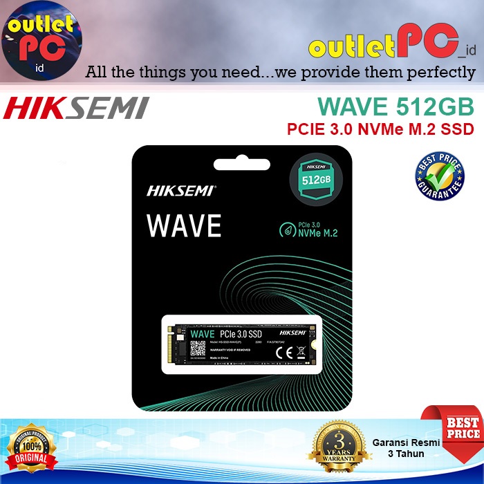 HIKSEMI SSD WAVE M.2 NVMe 512GB PCIE 3.0 GEN3x4 512G 512 Gb