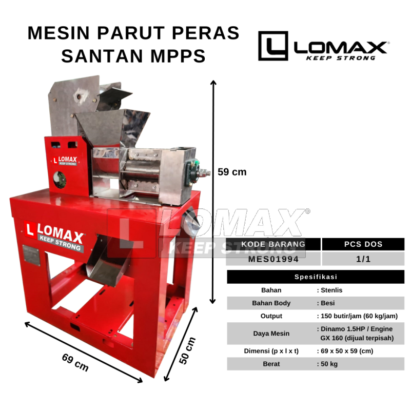 MESIN PARUT PERAS SANTAN KELAPA MPPS Lomax Premium
