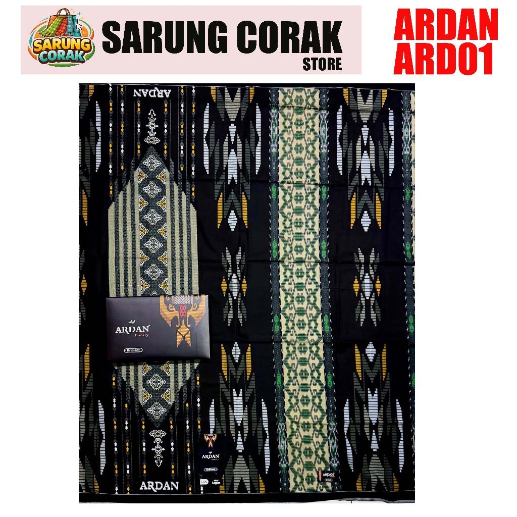Sarung Ardan Family Briliant Motif Terbaru Sarung Pria Santri Dewasa Motif BHS SGE SGJ Excelent Saru