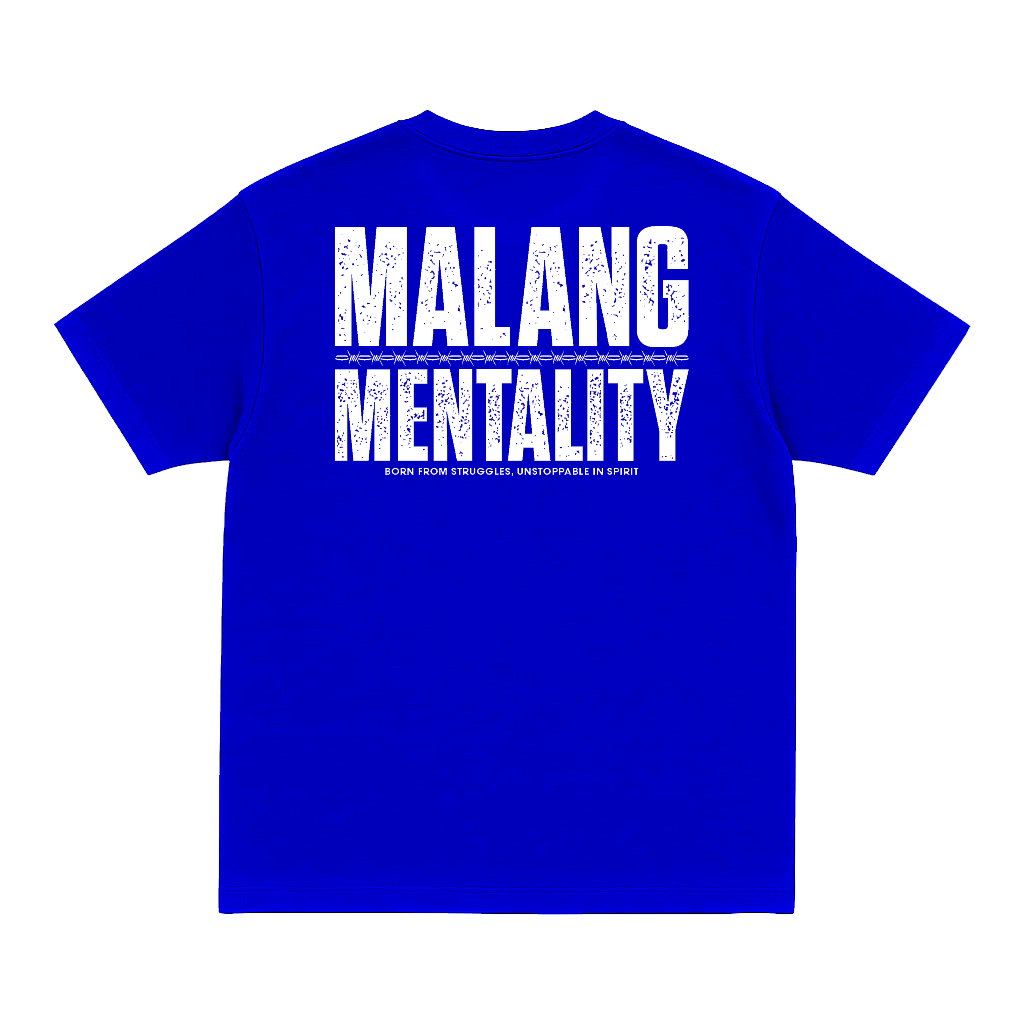 Kaos Malang Mentality Bahan Combed 24s Sablon Plastisol Biru