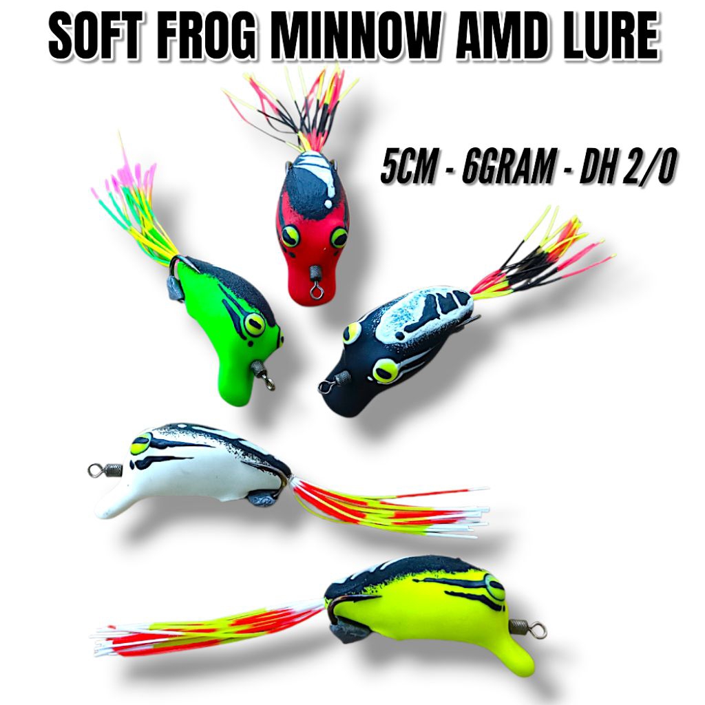 SOFT FROG MINNOW AMD LURE UKURAN 5CM. UMPAN CASTING. UMPAN CASTING GABUS