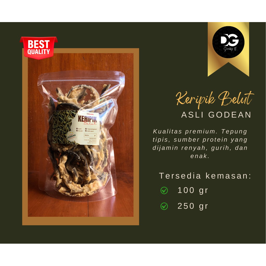 Keripik Belut Fresh Asli Godean Premium (Tepung Tipis)
