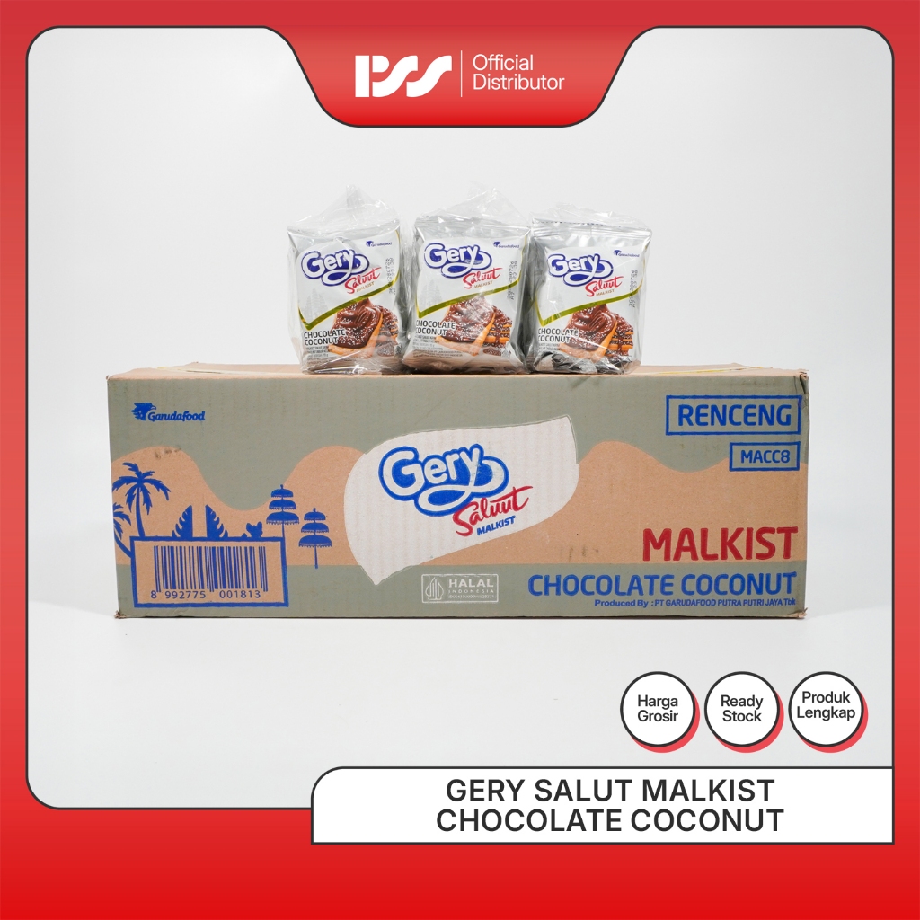 GERY Salut Malkist Kelapa E1000 6 x 20 | Biskuit Malkist Rasa Kelapa | Snack Gurih | Original
