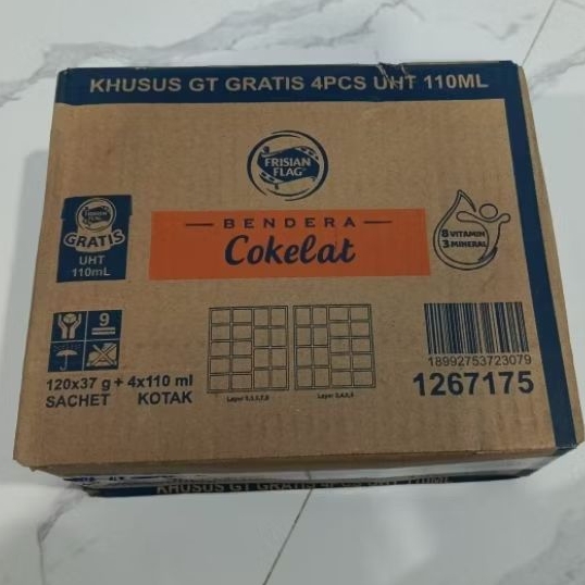 Frisian Flag Coklat Sachet 1 Dus + Gratis 4 Susu Kotak 110ml