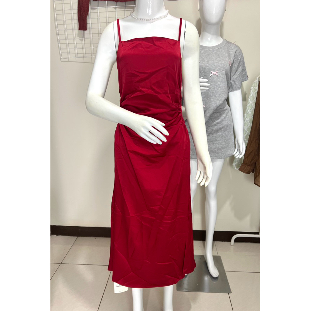 DAVINA DRESS - DRESS PESTA PREMIUM - MIDI DRESS RESLETING BELAKANG