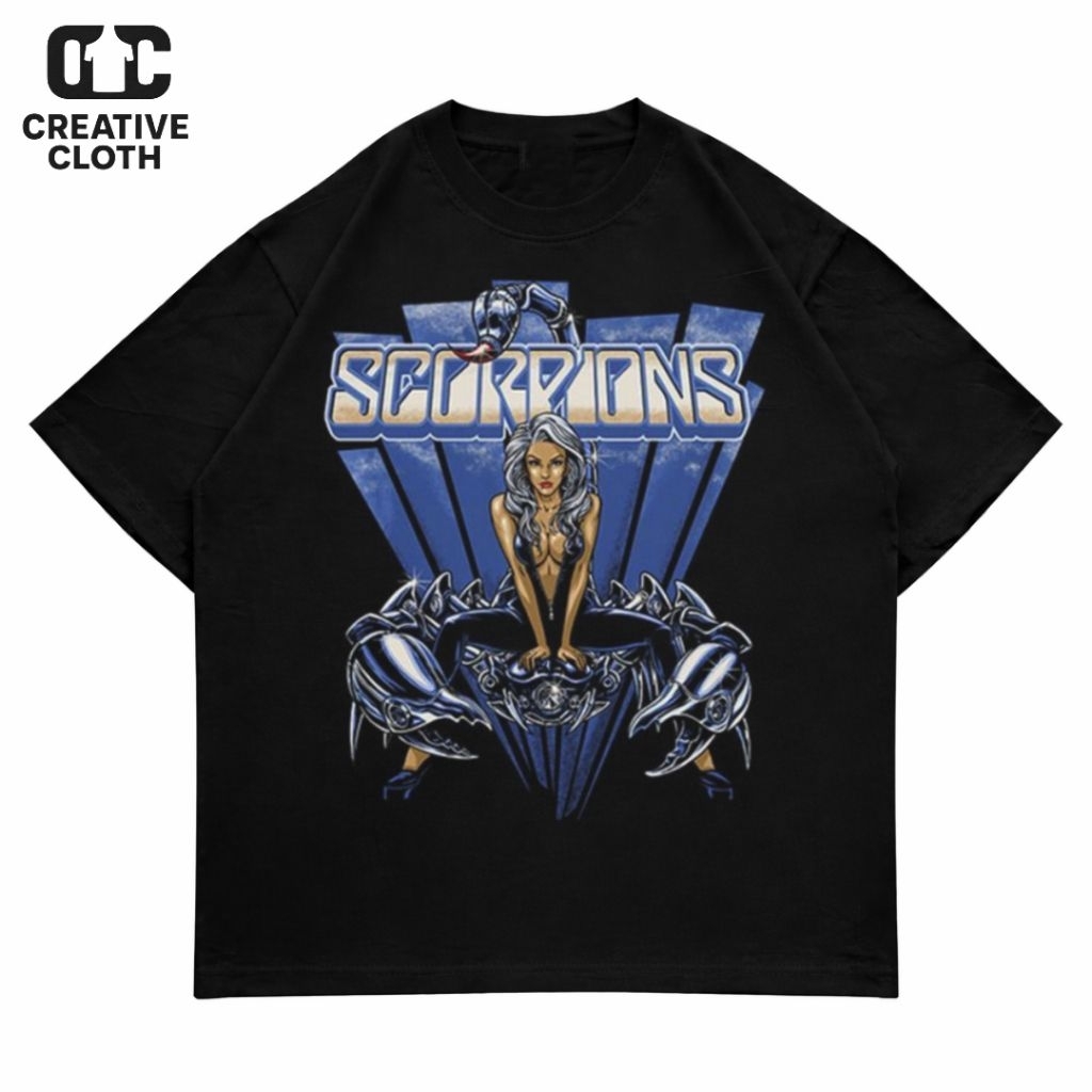 KAOS BAJU OVERSIZE SCORPIONS LADY BAND ROCK 80s VINTAGE Y2K | T-SHIRT OVERSIZE HITAM STYLE Y2K VINTA