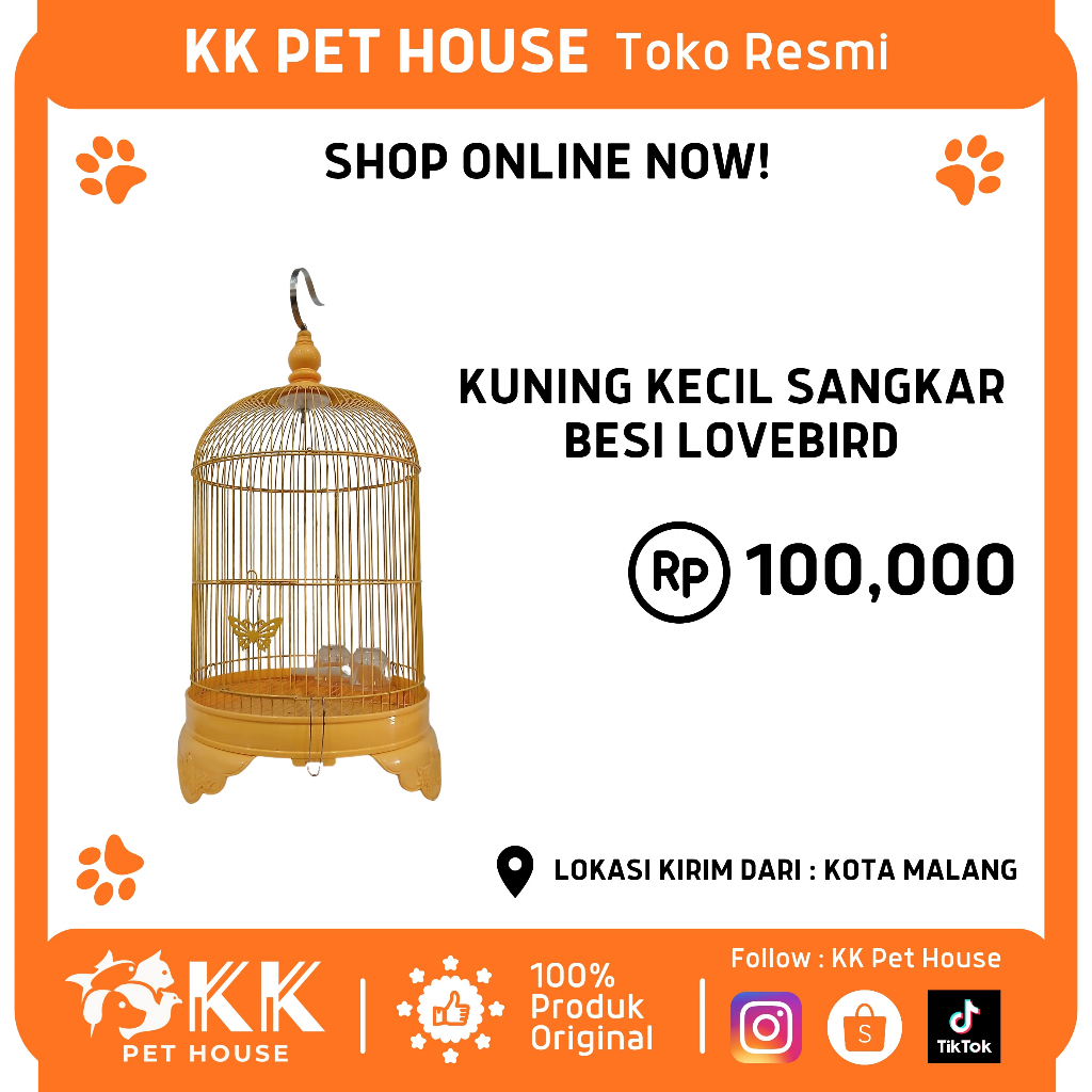 0604-KUNING KECIL SANGKAR BESI LOVEBIRD
