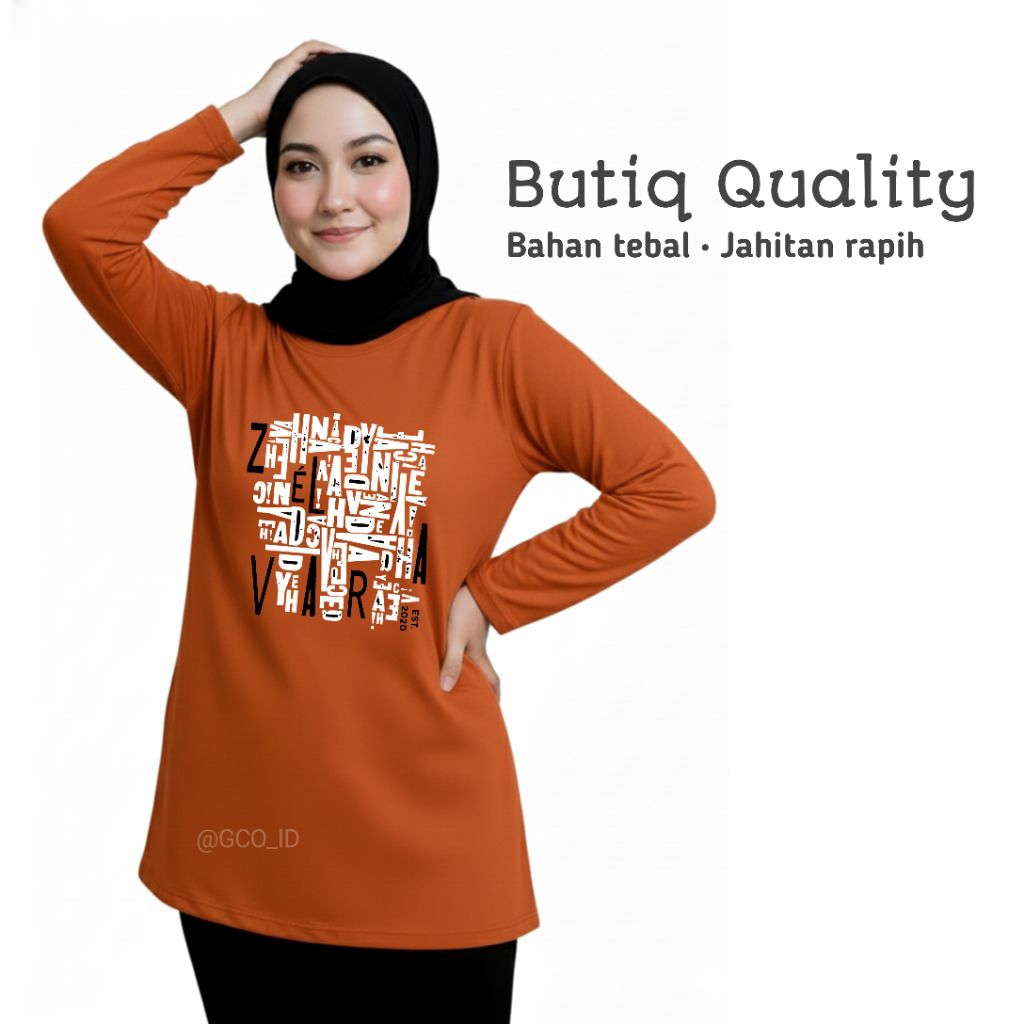 KAOS WANITA ZOLAQU ORIGINAL TERBARU LENGAN PANJANG JUMBO OVERSIZE SEMITUNIK LENOT OFFICIAL KATUN 24s