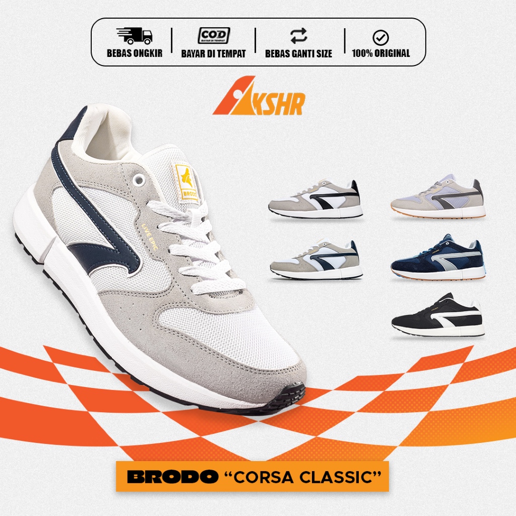 BRODO SEPATU SNEAKERS BRODO CORSA CLASSIC UNISEX PRIA WANITA