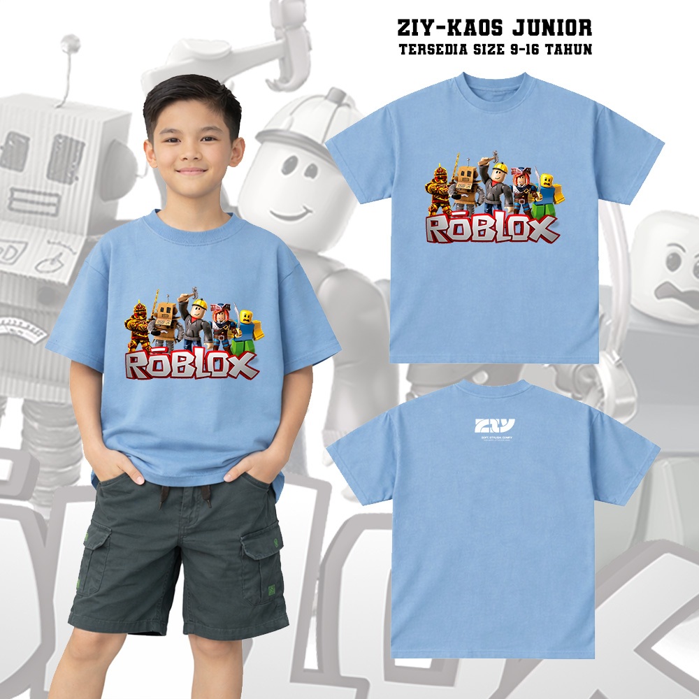 Kaos Roblox Anak Junior Terbaru – Baju Anak Katun Keren Lengan Pendek Usia 9–16Tahun Cocok Buat Main