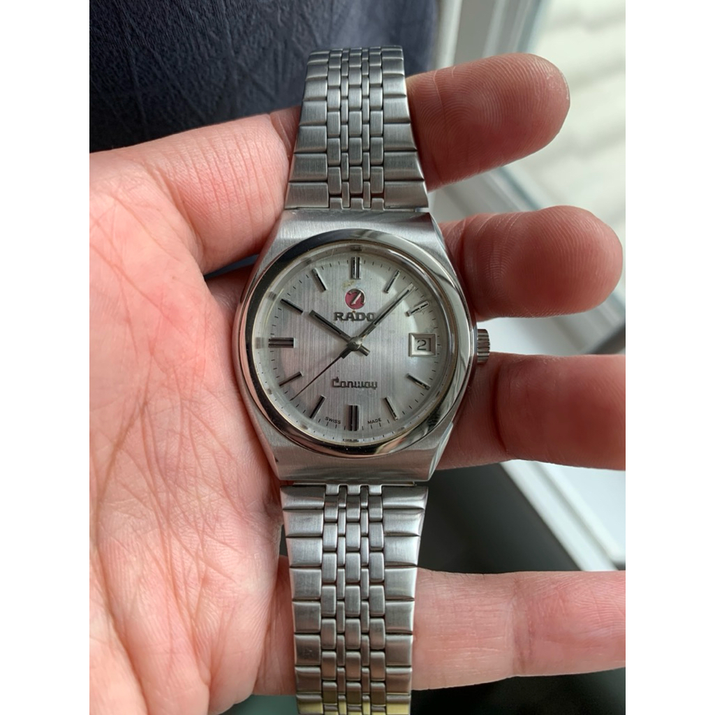 Rado Conway Swiss Made Automatic Silver Linen dial - kondisi istimewa mulus hanya dial sedikit aging