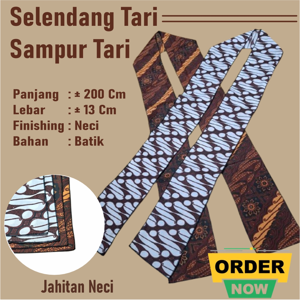 Selendang tari/sampur tari/selendang/sampur/selendang batik/selendang cukin/sampur batik/syal tari/s