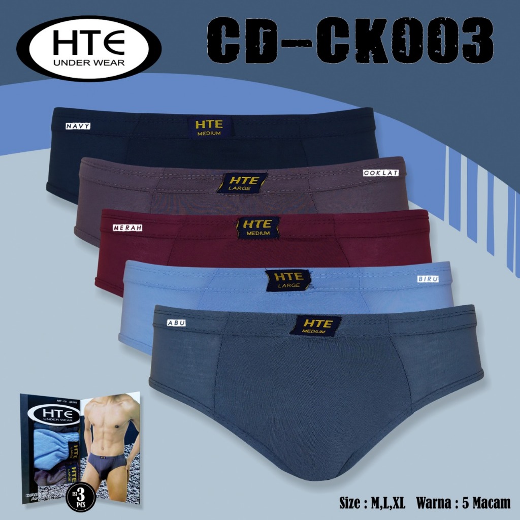 Gudang Daleman - Celana Dalam Remaja CK 003 Isi 3pcs | CD Pria Bahan Katun, Adem, Anti Slip