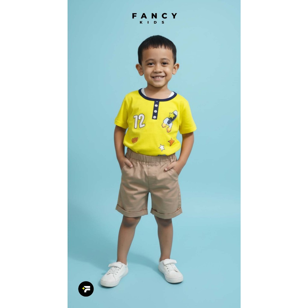 Fancykids | Chinos Anak Pendek 1-5 Tahun cowok cewek unisex Celana chino beige