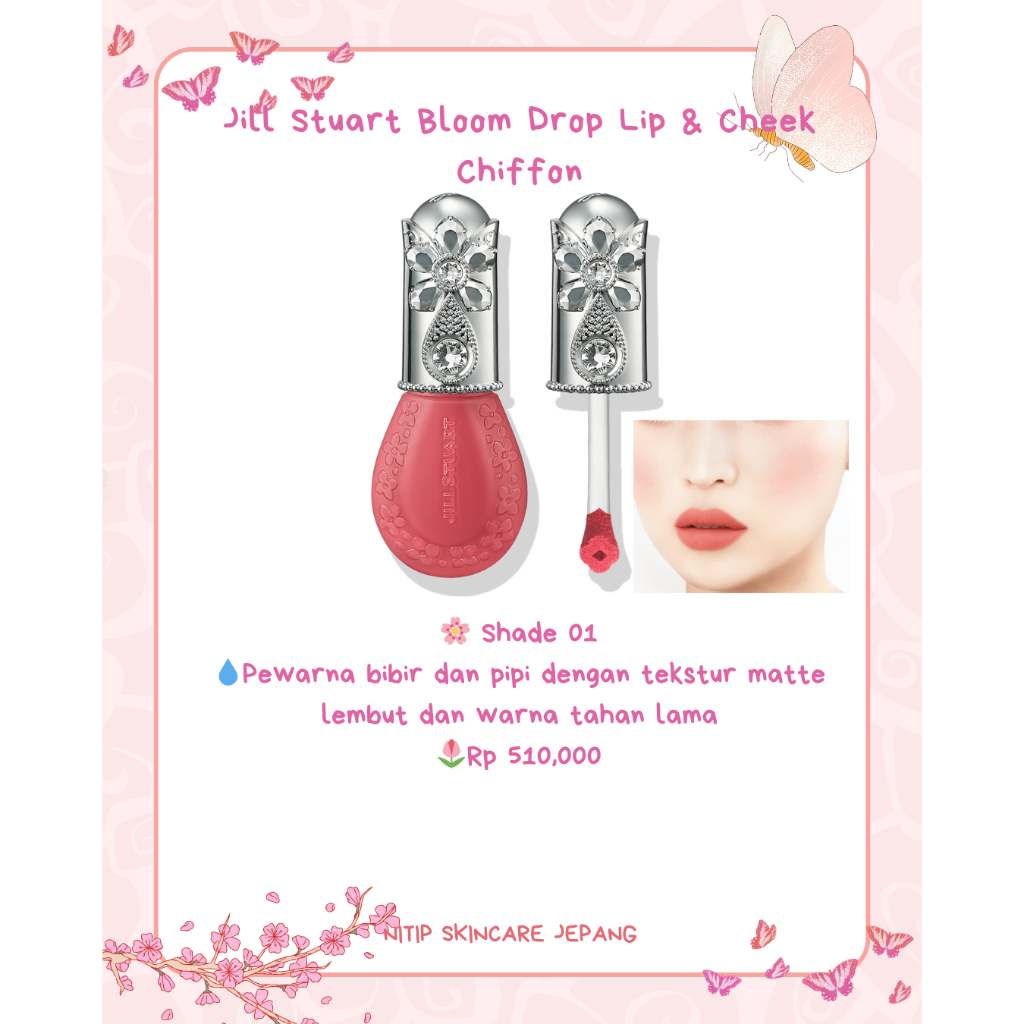 PO Jepang-- jill stuart bloom drop lip and cheek chiffon original jill stuart japan