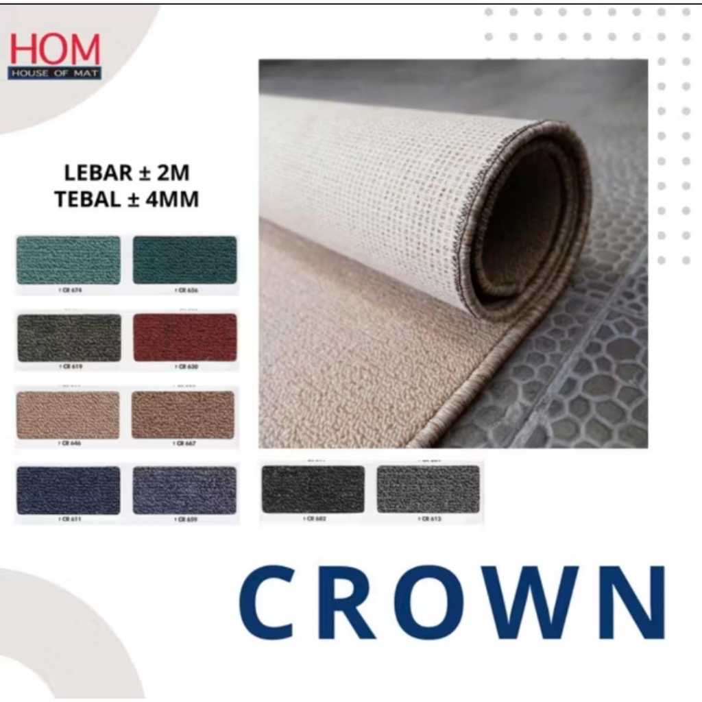HOM Malang | CROWN lebar 4 Meter / Karpet Polos Crown Lebar 4mtr / Karpet Kantor BELUM TERMASUK OBRA
