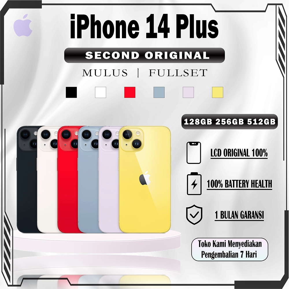 iPhone 14 Plus SECOND Inter 128/256/512GB LCD 100% Original, GOOD CONDITIONS LIKE NEW, Harga Terjang