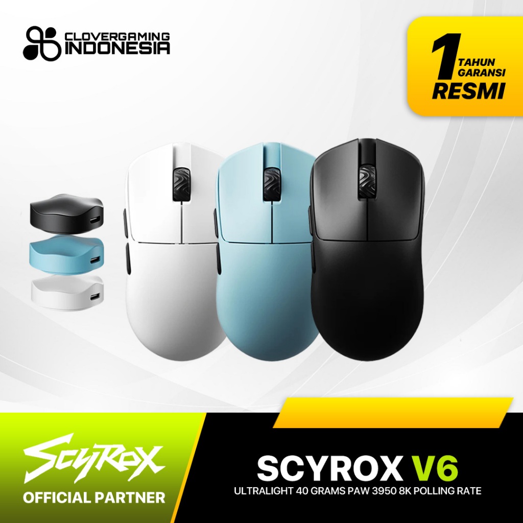 Scyrox V6 V-6 Wireless Gaming Mouse Ultralight 40 Grams PAW 3950 8K Polling Rate V 6