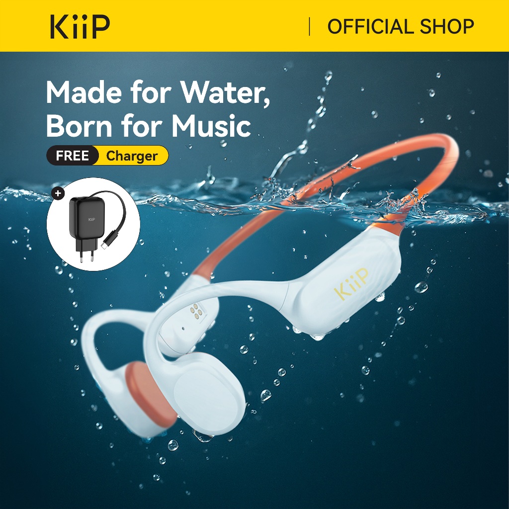 KiiP DTS11 Bone Conduction IPX8 Headset Bluetooth Open Ear Renang Gym With Memory 32GB