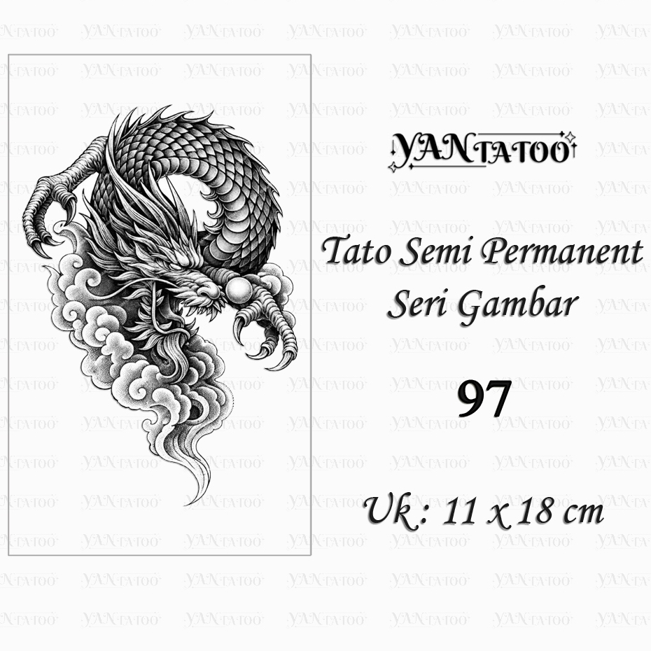 YanTatoo - Stiker Tato Semi Permanen Tahan Lama Seri Gambar 97