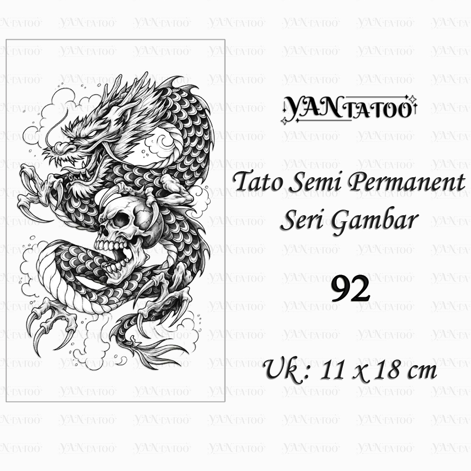 YanTatoo - Stiker Tato Semi Permanen Tahan Lama Seri Gambar 92
