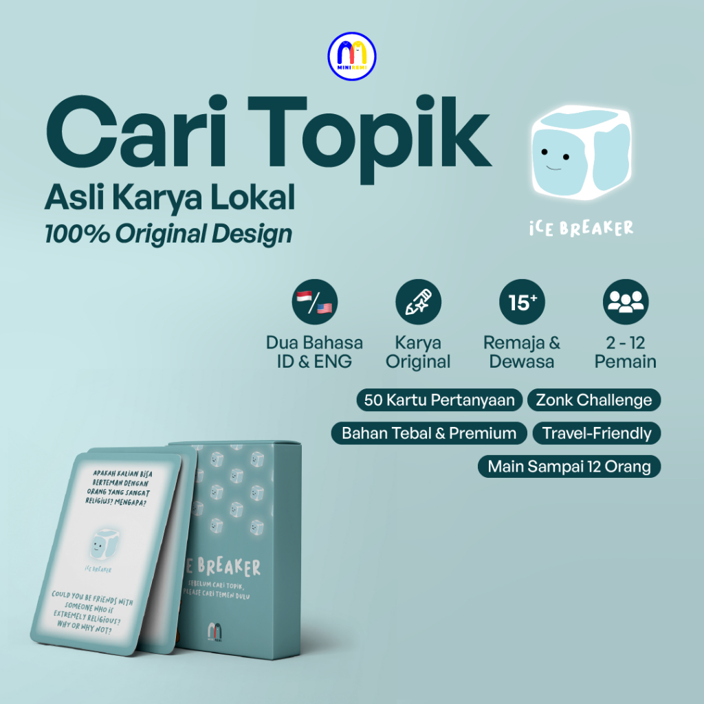 ICE BREAKER CARD - Permainan Kartu Playing Card Board Game Pertanyaan isi 50 Kartu untuk Teman