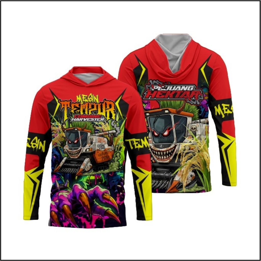 Jersey kupluk Mesin Tempur lengan panjang printing bahan Dry-fit fashion new 5758