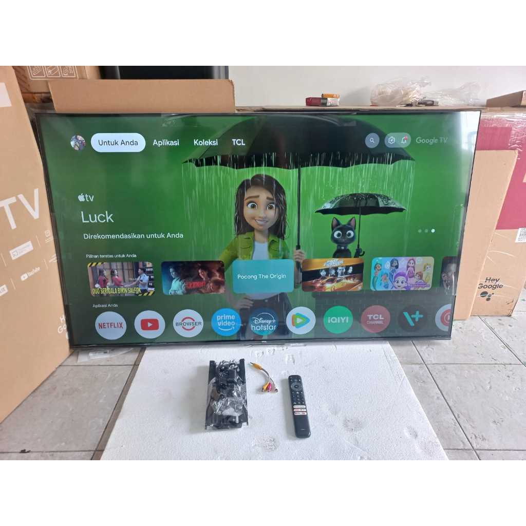 Google TV TCL 55 inci 4K HDR Sudah bisa YouTube Digital TV Kondisi bekas pemakaian 6463F