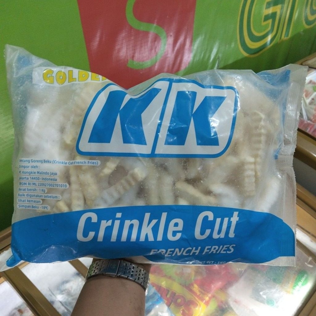 kentang goreng gerigi 1kg // crinkle cut French Fries KK Golden