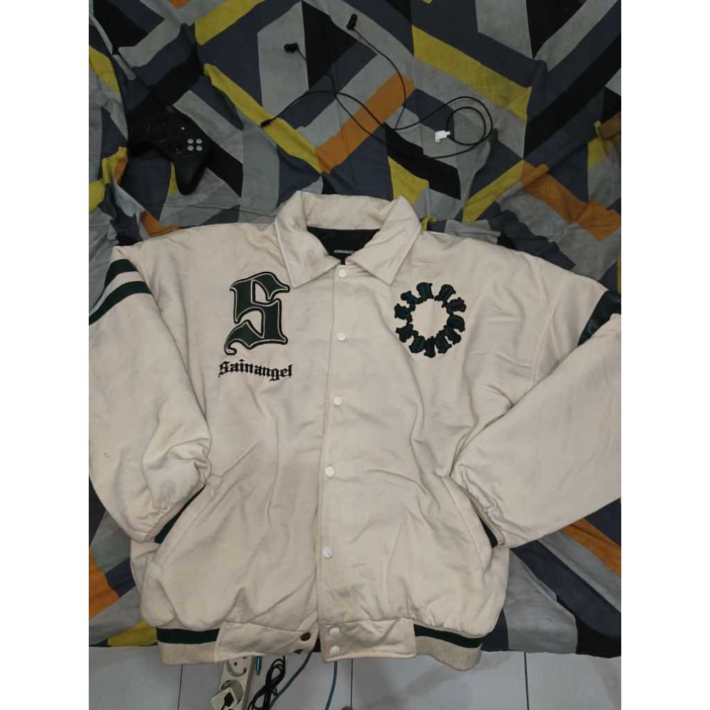Sainangel jaket Varsity stipe basic cream