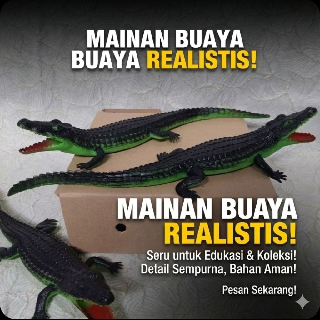 mainan buaya hijau karet bisa bunyi Crocodile Bunyi Karet - buaya HIJAU
