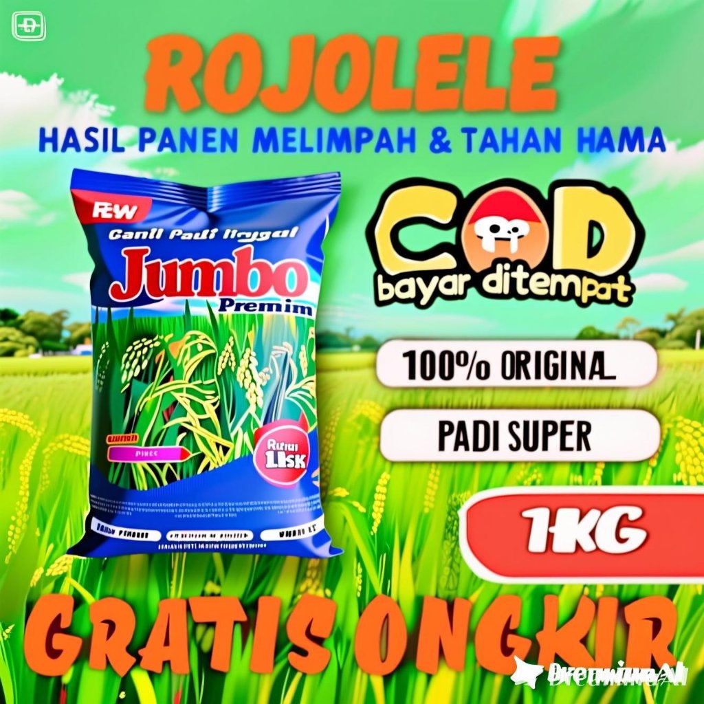 SANGHYANG SRI- Benih Bibit padi unggul ROJOLELE Kemasan Original Super Premium Neto 1kg
