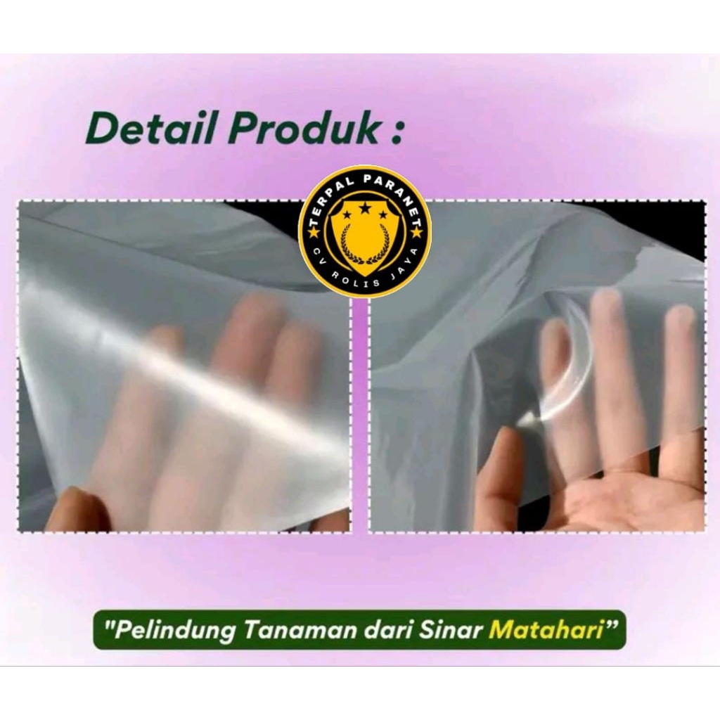 Terpal plastik bening pakai Lis 7x3 7x4 7x5 7x6 7x7 7x8 7x9 7x10 7x15 200 micro plastik +UV bening T