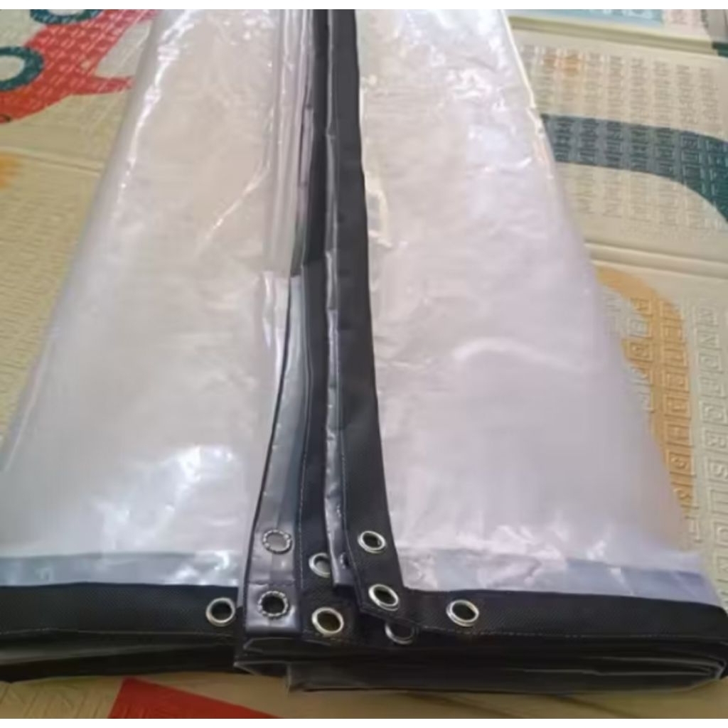 Terpal plastik bening pakai Lis 6x10  6x12  6x15 200 micro plastik +UV bening TRANSPARAN