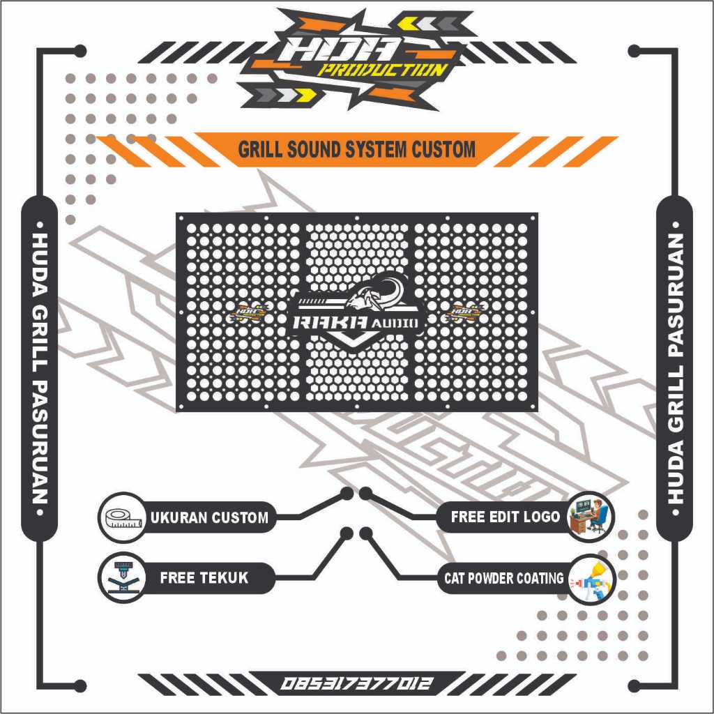 GRILL CUSTOM/GRILL SOUND SYSTEM CUSTOM LOGO 30 x 50 cm