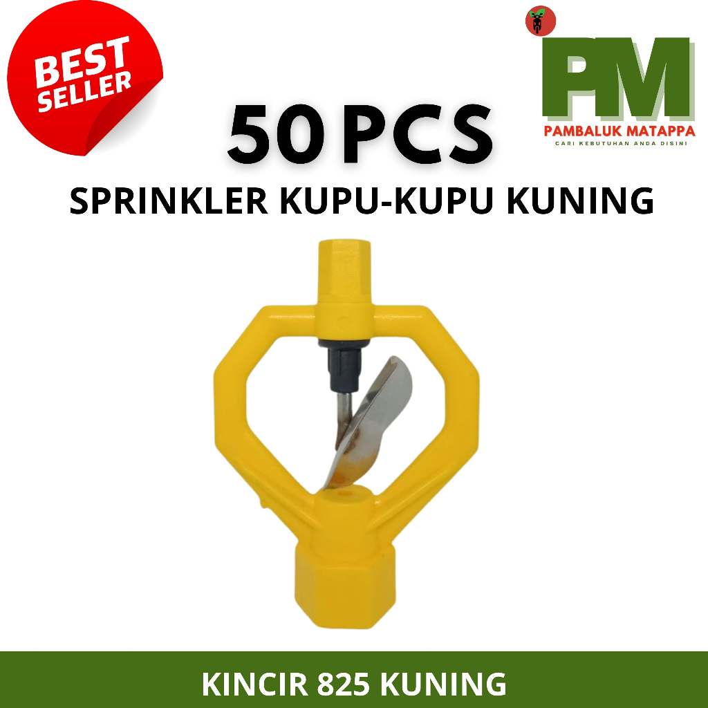 50 PCS SPRINKLER KUPU-KUPU KUNING 825 (KINCIR/SPRINKLE/SPRINGKLER/ALAT SIRAM TANAM BAWANG MERAH)