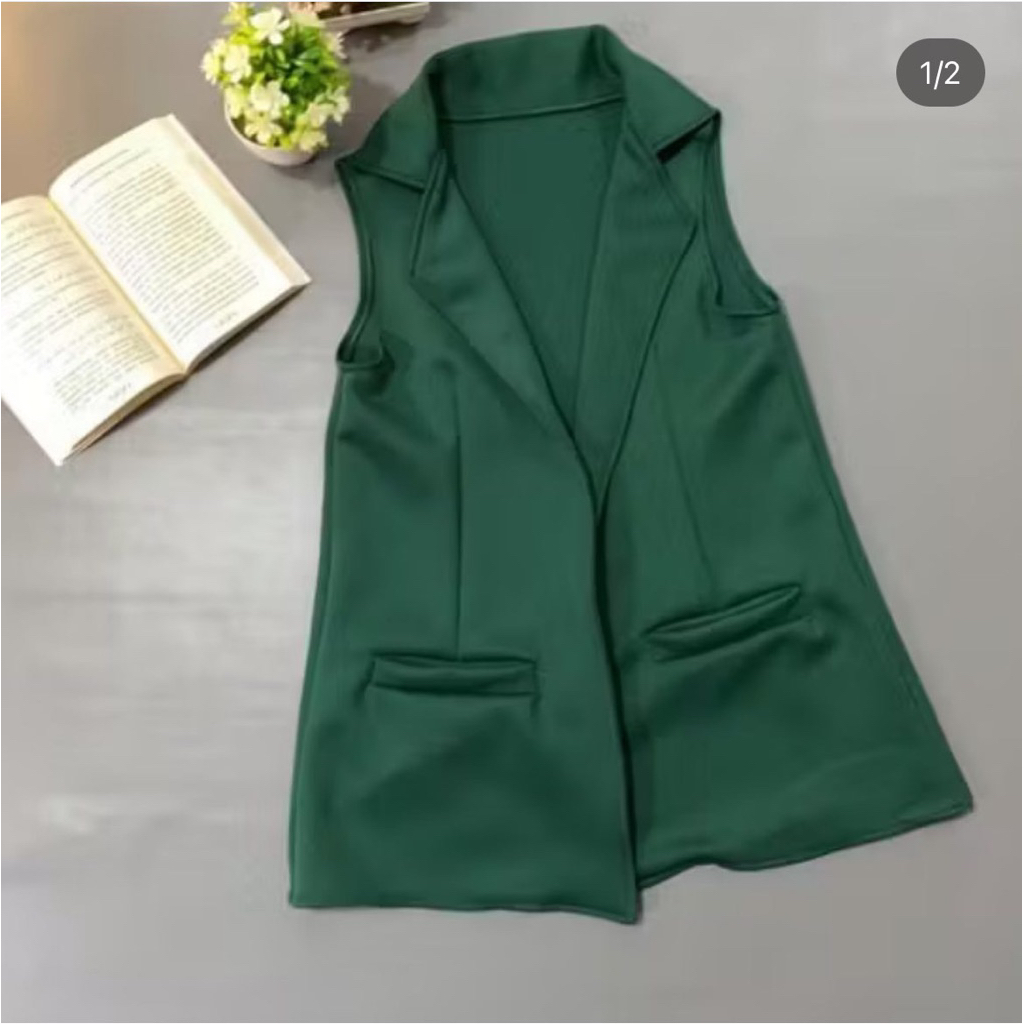 baru Vest warna hijau emerald