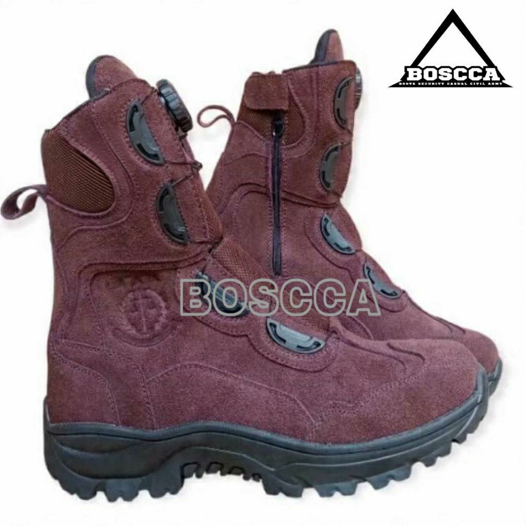 Sepatu PDL Kejaksaan Coklat Tali putar Sol wb