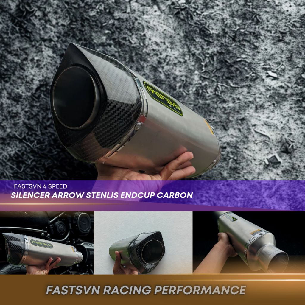 SILENCER KNALPOT SPORT RACING R15/R25,GSX, NINJA FI,ZX 25R MODEL ARROW ENDCUP CARBON ORIGINAL FASTSV