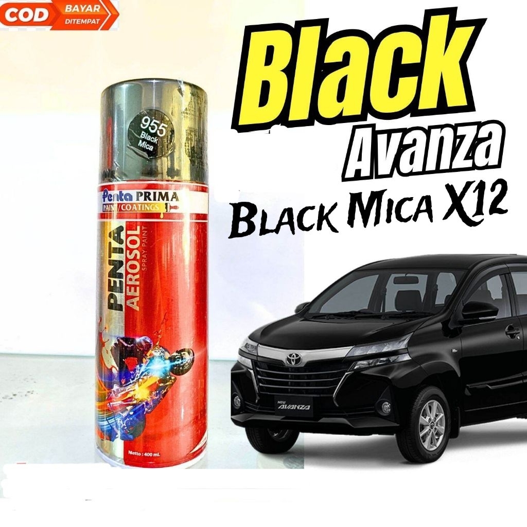 Pilok Hitam Avanza Penta Black Mica Cat Semprot Penta Tahan Bensin, Kilap, Adhesi Kuat