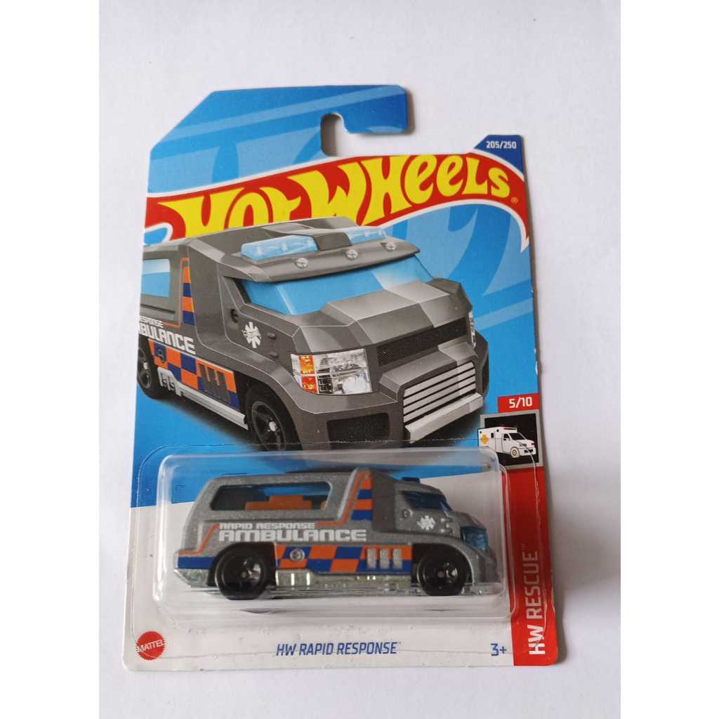Hot Wheels - HW Rapid Response Grey HW Rescue Ambulance