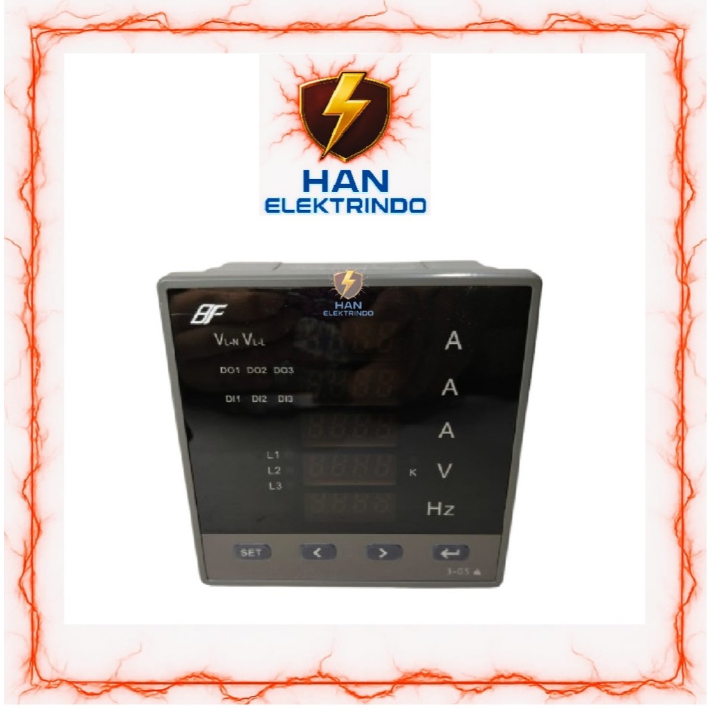 DIGITAL PANEL METER LED A, V, HZ 3PHASE / DIGITAL POWER METER THREE PHASE AMPERE, VOLT, HZ / AMPERE 