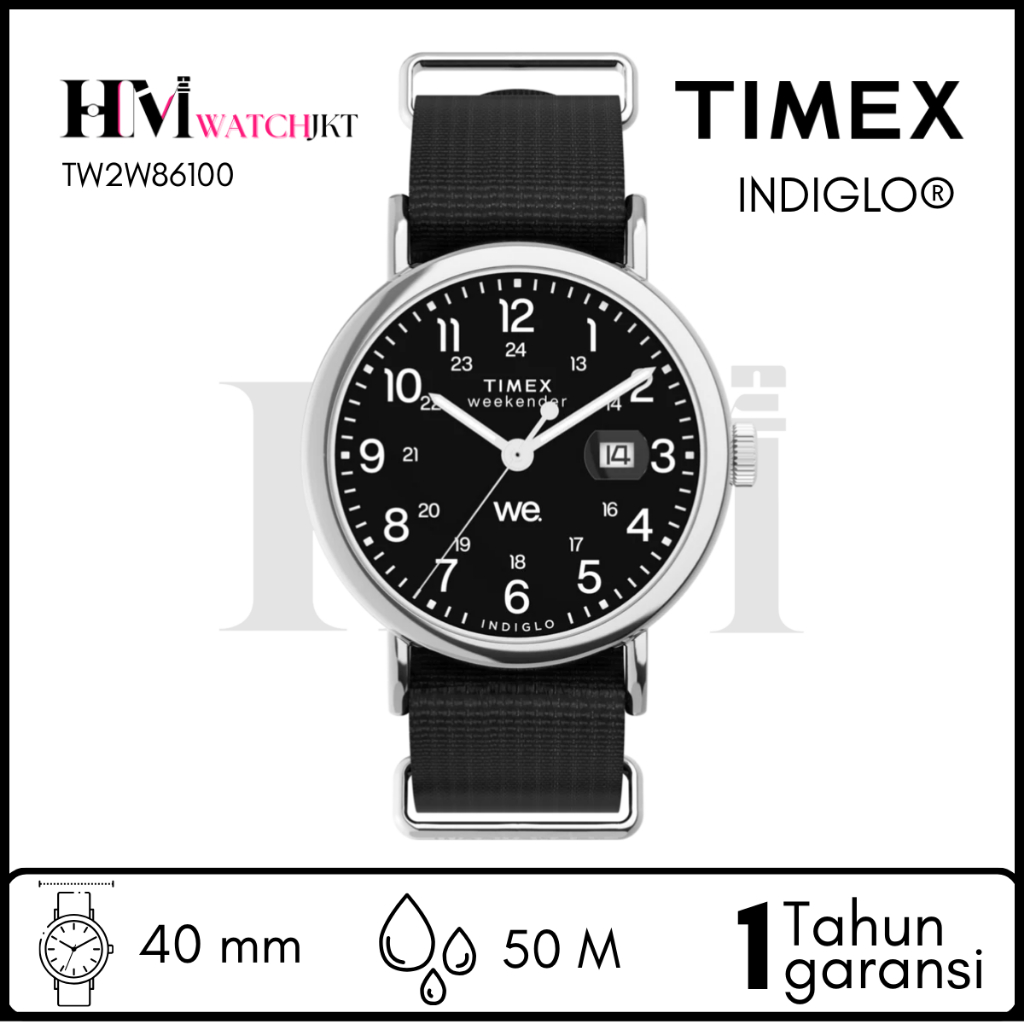 TIMEX TW2W86100 Weekender Jam tangan Pria Original Analog Antiair