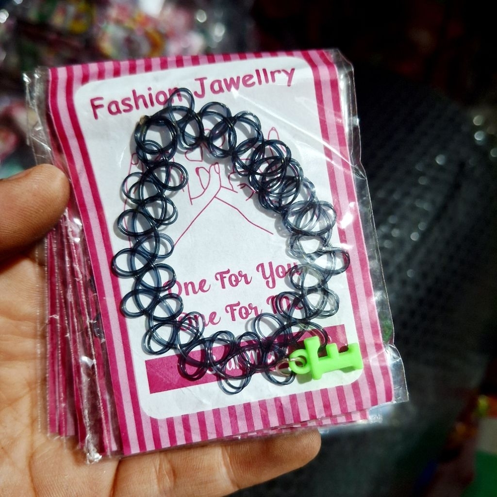 12 Pcs Gelang Tato Huruf / Tattoo Bracelet Choker Gelang Tangan Grosir Murah