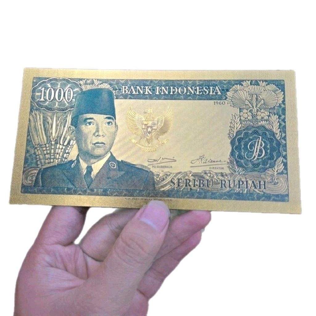Replika Uang Kuno Gold Foil Indonesia Koleksi Unik