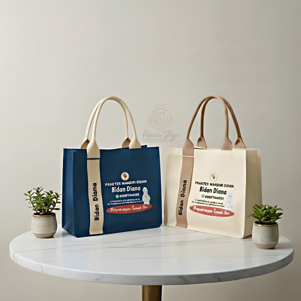 Tas Bidan Custom Souvenir Persalinan | Tas Pasien Melahirkan Polyester Tebal DTF Awet