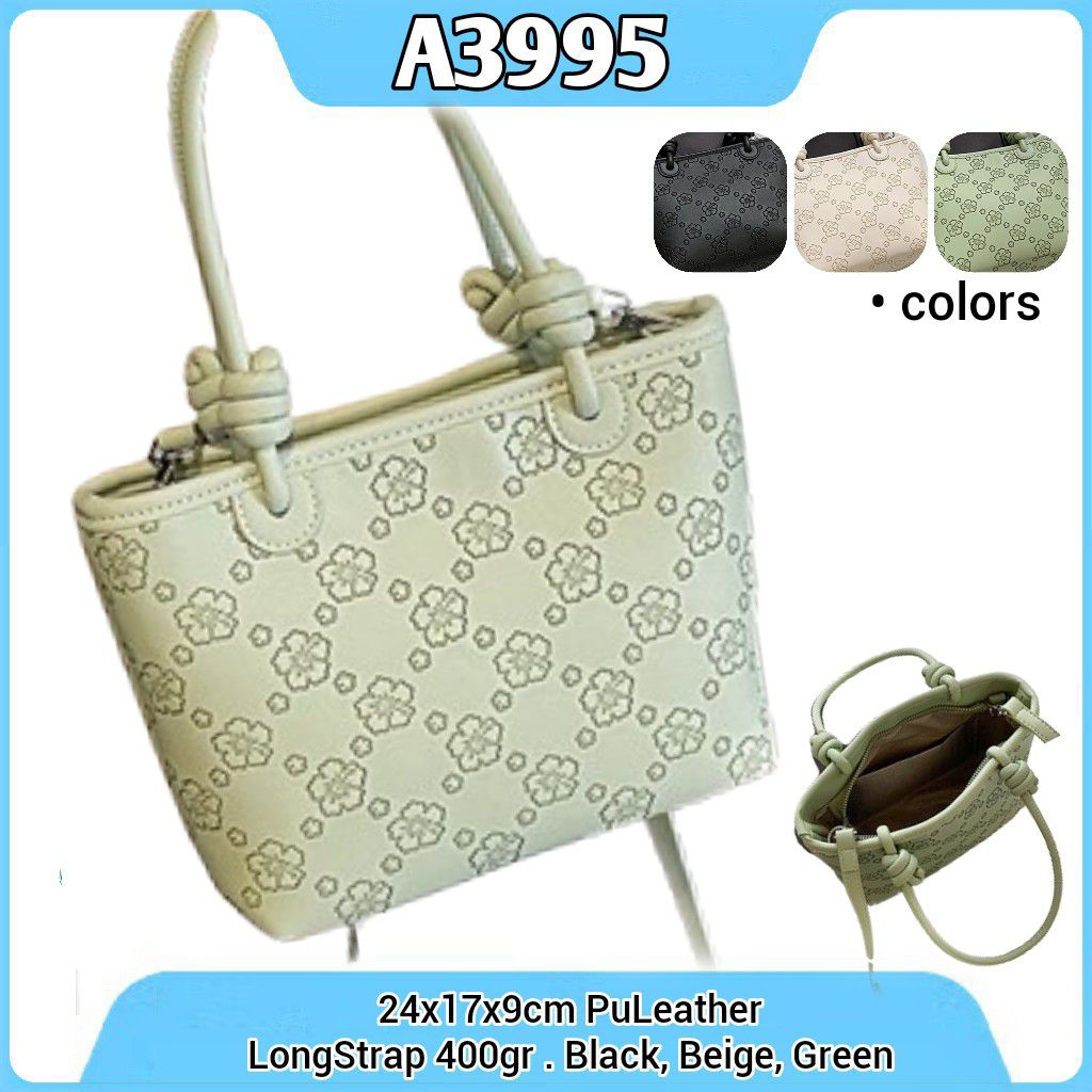 Gij. Tote Hand Bag Tas Jinjing Selempang Wanita A3995 1kg3 FLOWER EMBOSSED PU TOTE HAND BAG Tas COD 