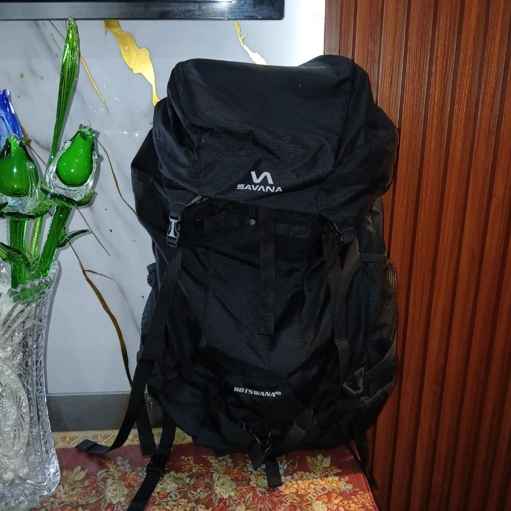 Tas Gunung Savana 70L Hitam Original Second Berkualitas / Travel Camping Waterproof / Backpack Outdo