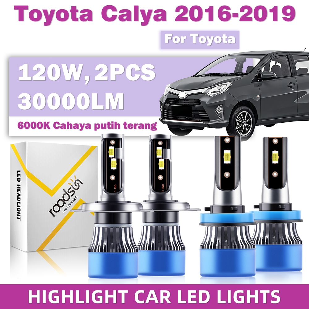 Lampu depan mobil LED ROADSUN H4 H11, [cocok untuk Toyota Calya 2016-2019]